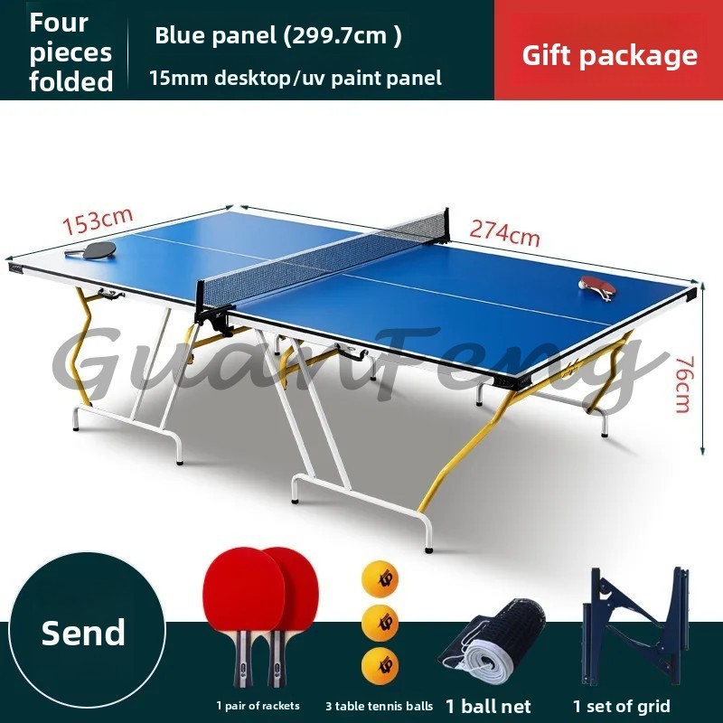 Table Tennis Youtube - 블루 가정용 4인용 접이식 실내 표준