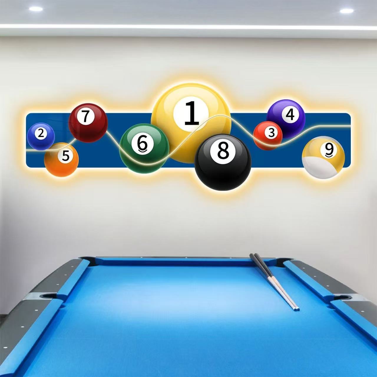Table Tennis Background - 당구장 장식 그림 LED 발광 탁구장
