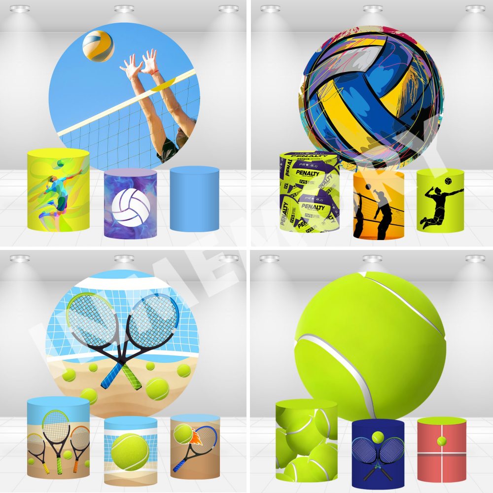 Table Tennis Background - 비치 발리볼 테마 라운드 배경 어린이