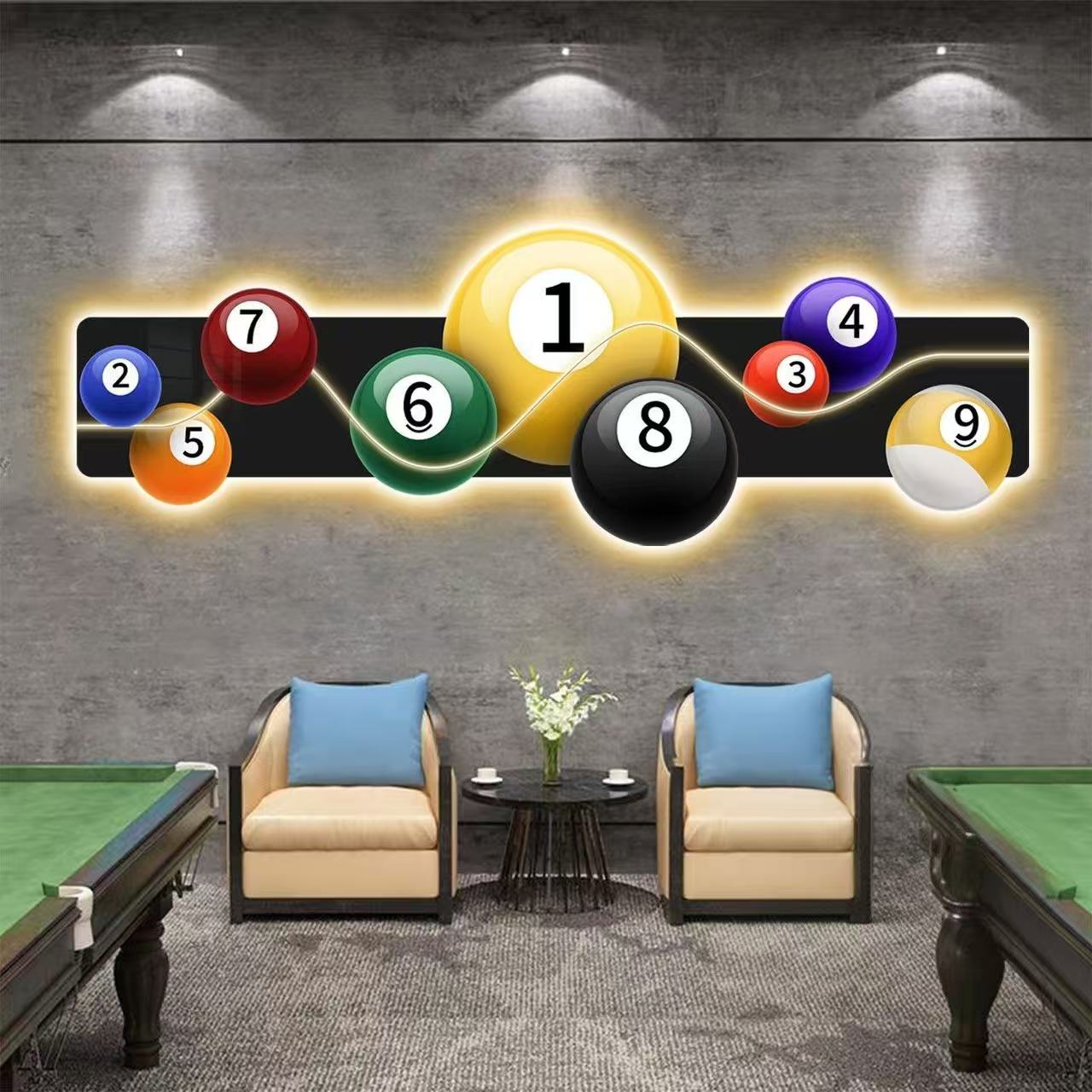 당구장 장식 그림 LED 발광 탁구장 검정 8 배경 벽 - Table Tennis Background 리뷰 및 가격