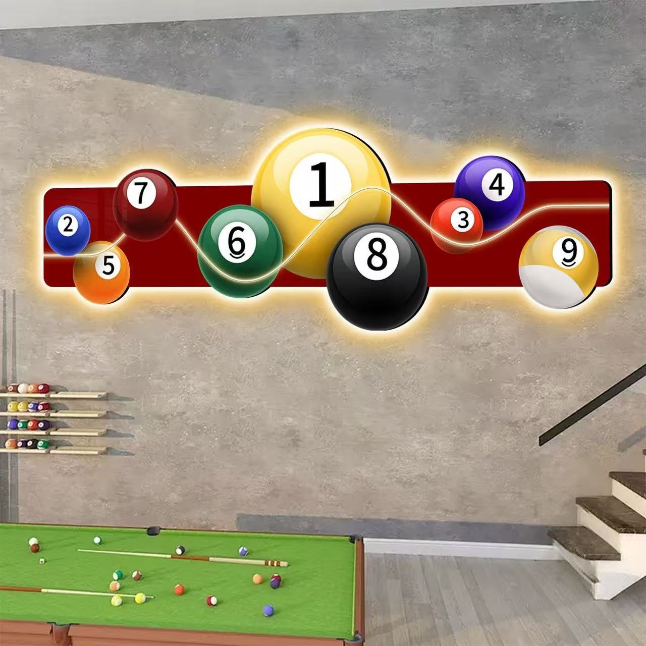 당구장 장식 그림 LED 발광 탁구장 검정 8 배경 벽 - Table Tennis Background 리뷰 및 가격