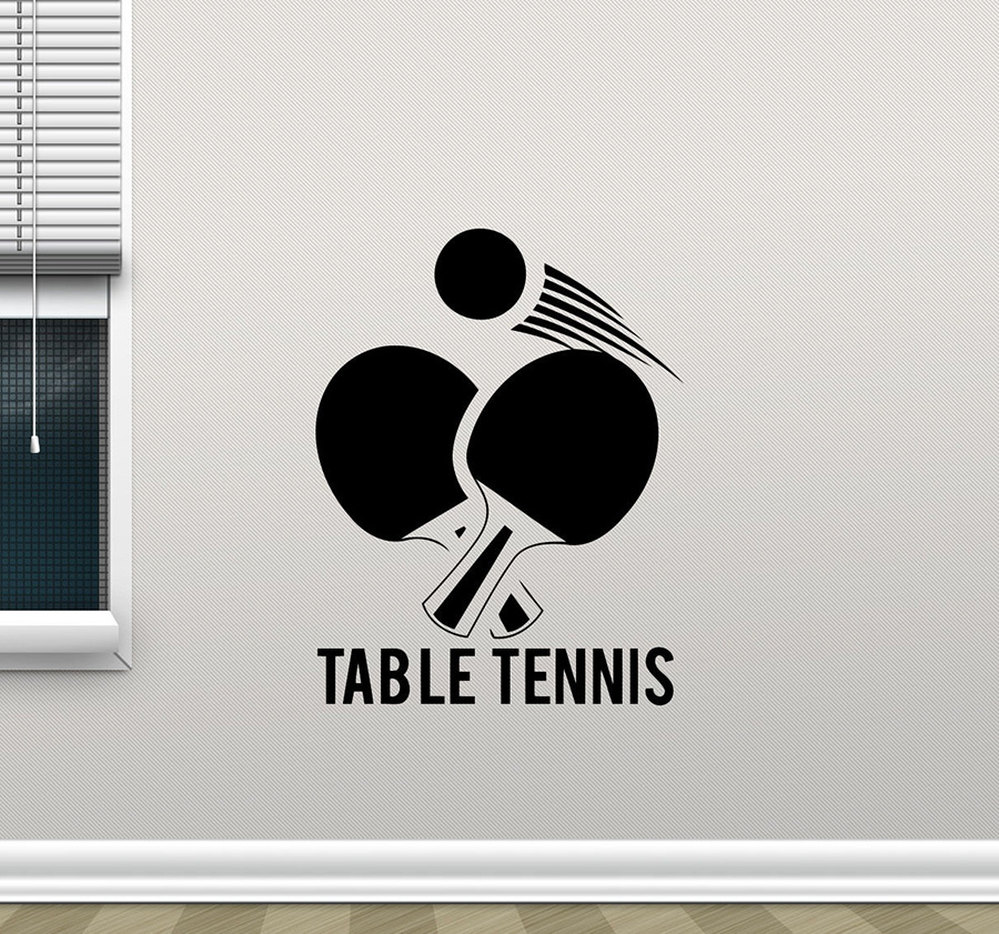 탁구 벽 스티커 탁구 스포츠 비닐 데칼 벽화 이동식 벽 - Table Tennis Background 리뷰 및 가격